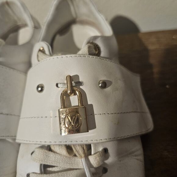Louis Vuitton LV Logo Monogram White Front Row Lock Leather Sneakers 36 - Picture 5 of 12